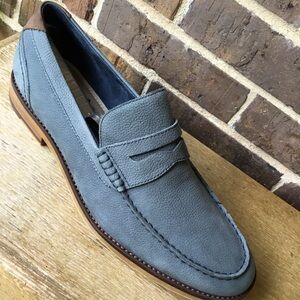 Aston Grey Salkin Mens 10.5Loafers Suede Leather Shoes